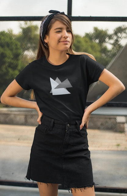 Triangular Harmony Women T-Shirt Black