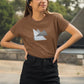 Triangular Harmony Women T-Shirt Coffee Brown