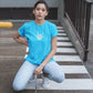 Skeletal Sup' Women T-Shirt Sky Blue